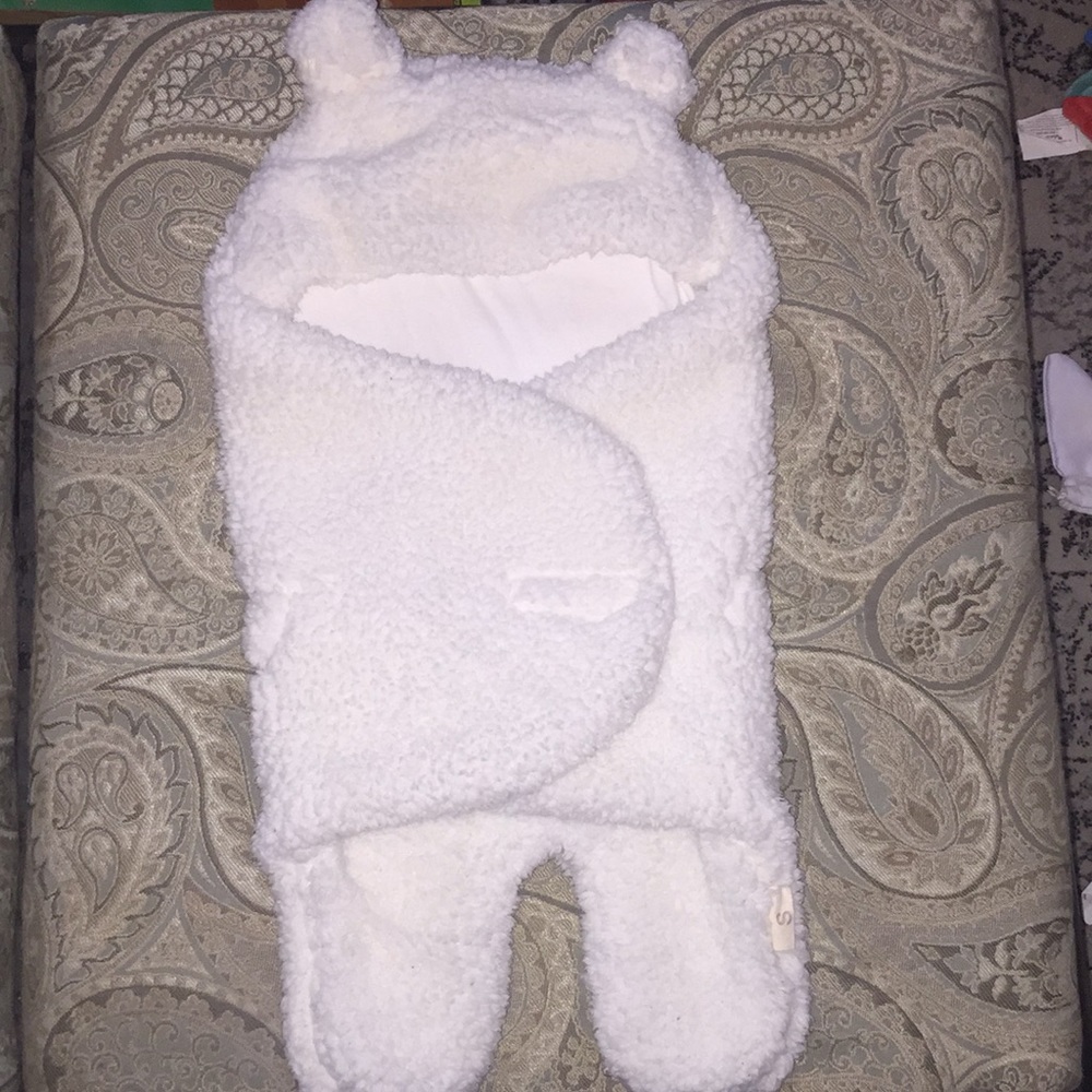 Teddy bear winter white baby sack
